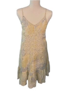 100% Cotton Embroidered RACHEL ZOE Dress Floral XS Boho Cottage Extra Small